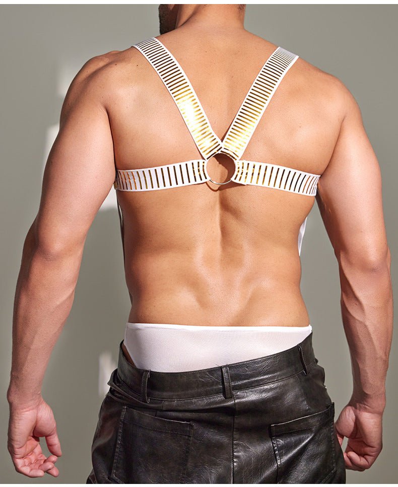 Men's Sexy Hollow Elastic Strap Slim Fit Top - LTY057
