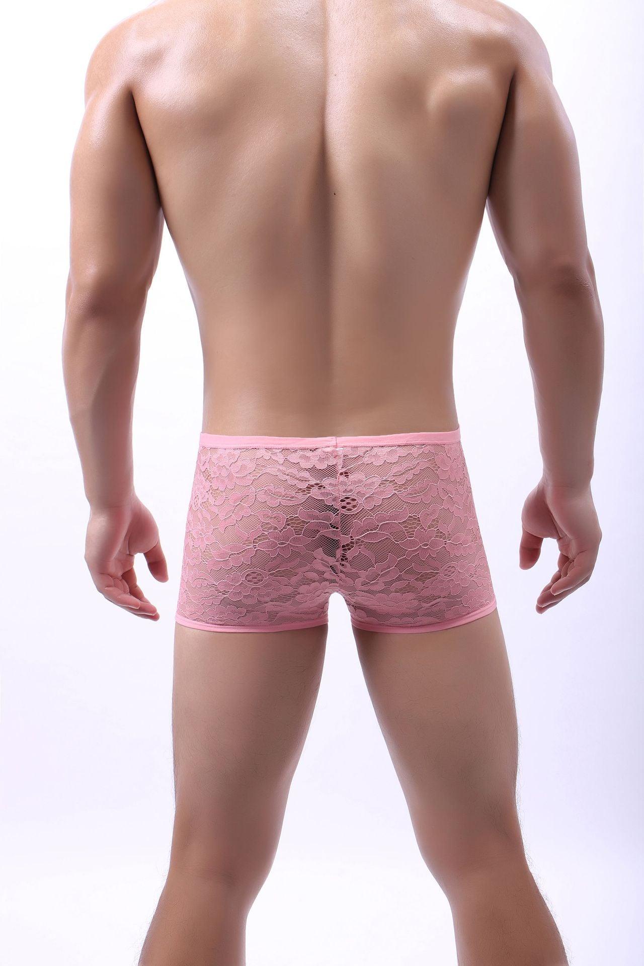 Men's Sexy Lace Boxer Briefs - PJK031