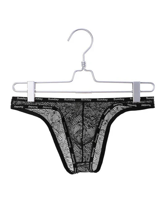 Men's Sexy Low-Rise See-Through Mesh Elastic Briefs - SJK012