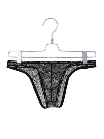 Men's Sexy Low-Rise See-Through Mesh Elastic Briefs - SJK012
