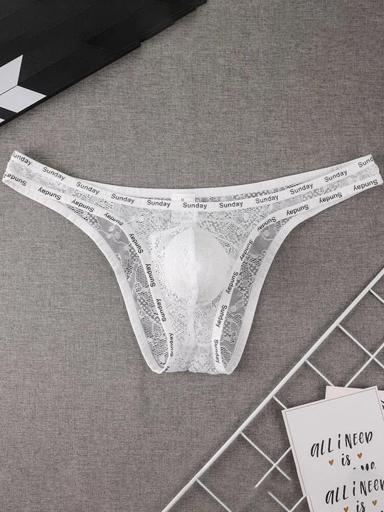 Men's Sexy Low-Rise See-Through Mesh Elastic Briefs - SJK012
