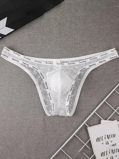 Men's Sexy Low-Rise See-Through Mesh Elastic Briefs - SJK012