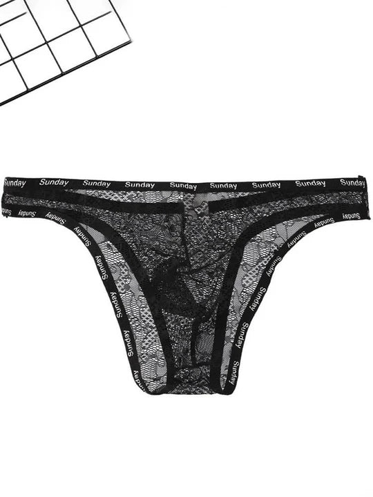 Men's Sexy Low-Rise See-Through Mesh Elastic Briefs - SJK012