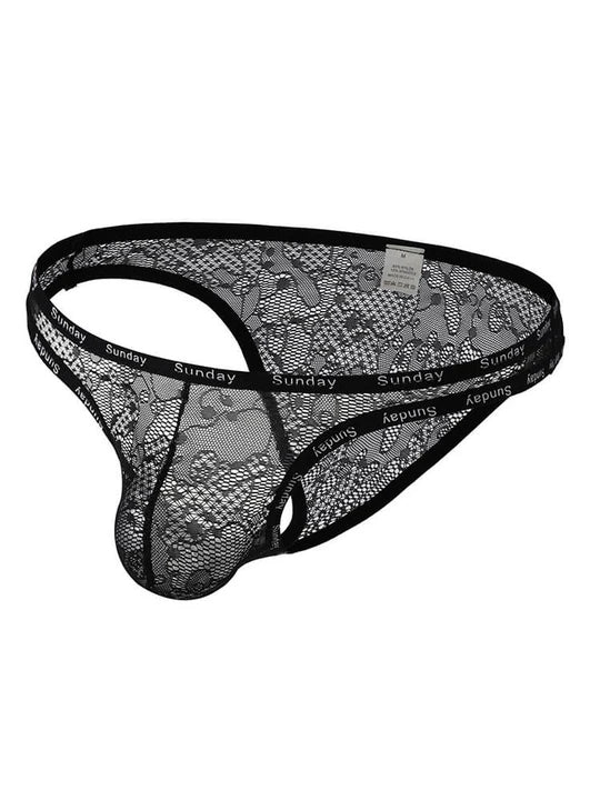 Men's Sexy Low-Rise See-Through Mesh Elastic Briefs - SJK012