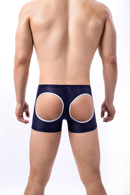 Men's Sexy Mesh Hip Hollow Boxer Briefs - PJK043