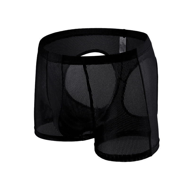Men's Sexy Mesh Hip Hollow Boxer Briefs - PJK043