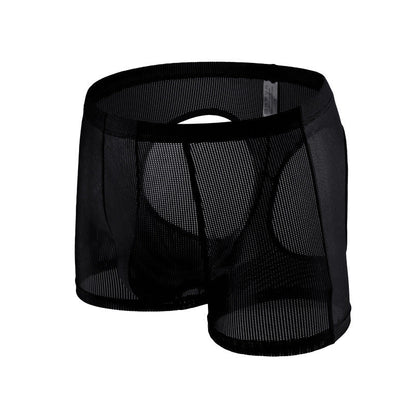 Men's Sexy Mesh Hip Hollow Boxer Briefs - PJK043
