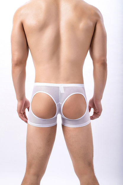 Men's Sexy Mesh Hip Hollow Boxer Briefs - PJK043