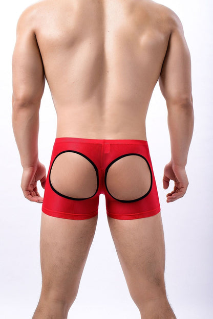 Men's Sexy Mesh Hip Hollow Boxer Briefs - PJK043