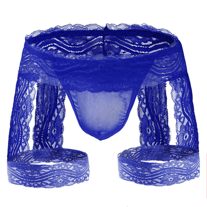 Men’s Sheer Lace Underwear Sexy See-Through Pouch Briefs - HDZ036