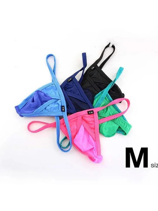 Men's Silky Breathable Spliced Elephant Thongs - DZK047
