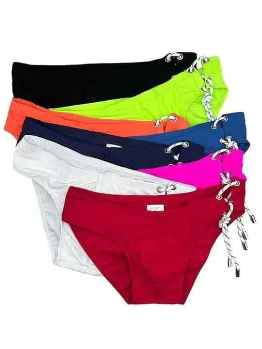 Men's Single Side Tether Low Rise Swim Briefs - YK035