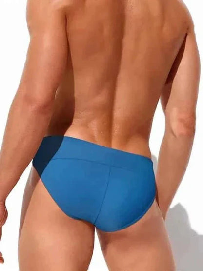Men's Single Side Tether Low Rise Swim Briefs - YK035
