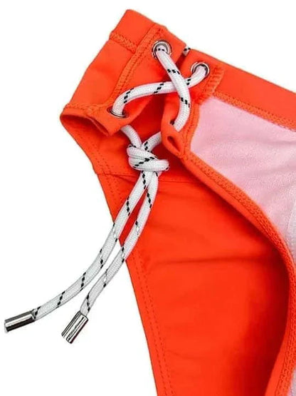 Men's Single Side Tether Low Rise Swim Briefs - YK035
