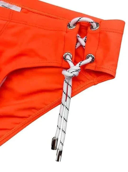 Men's Single Side Tether Low Rise Swim Briefs - YK035