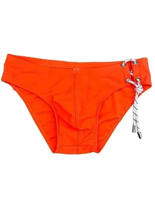 Men's Single Side Tether Low Rise Swim Briefs - YK035