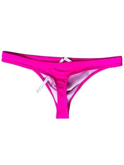 Men's Solid Color Low Rise Swim Thong - YK032
