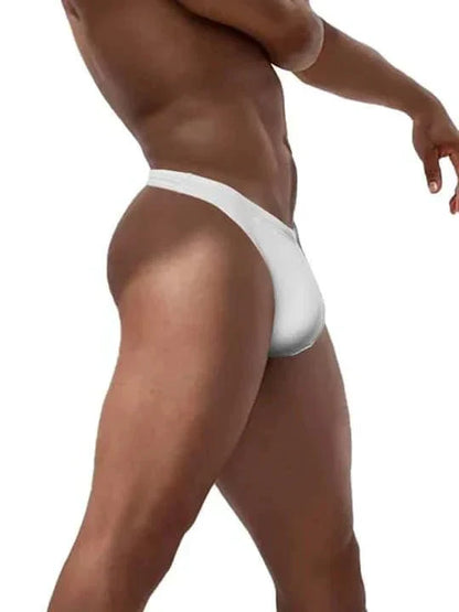 Men's Solid Color Low Rise Swim Thong - YK032