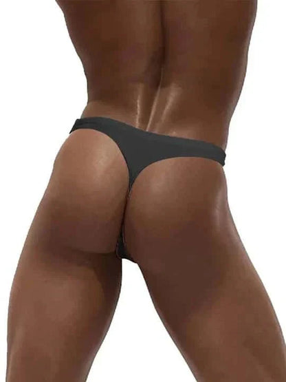 Men's Solid Color Low Rise Swim Thong - YK032