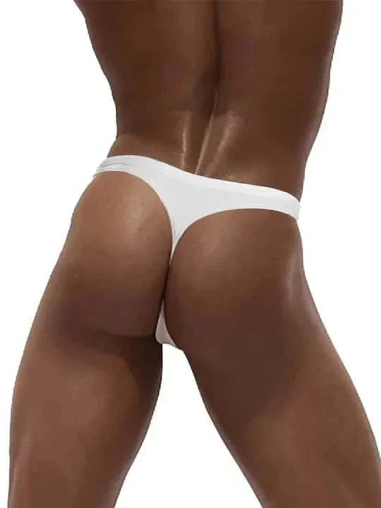 Men's Solid Color Low Rise Swim Thong - YK032