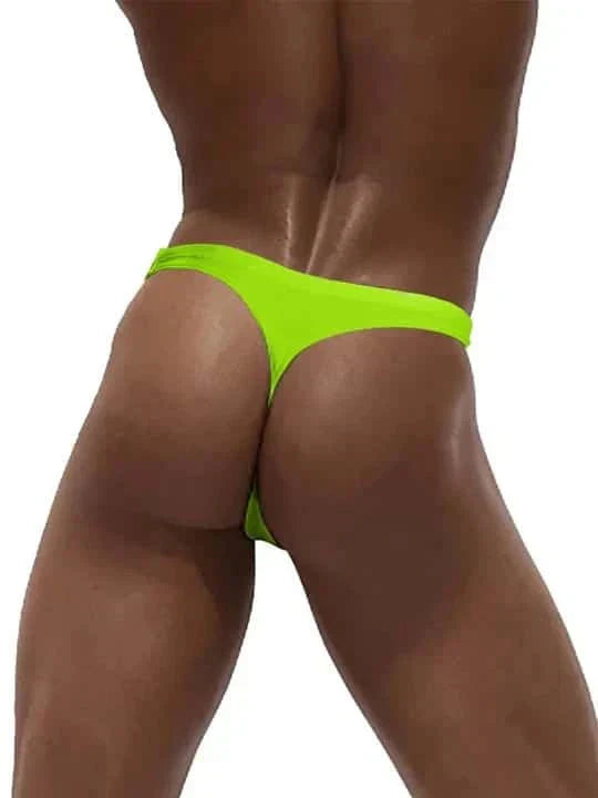 Men's Solid Color Low Rise Swim Thong - YK032