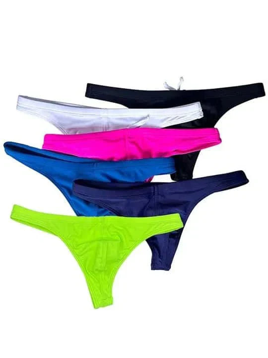 Men's Solid Color Low Rise Swim Thong - YK032