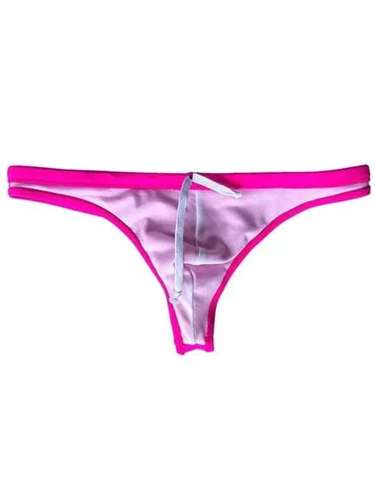 Men's Solid Color Low Rise Swim Thong - YK032