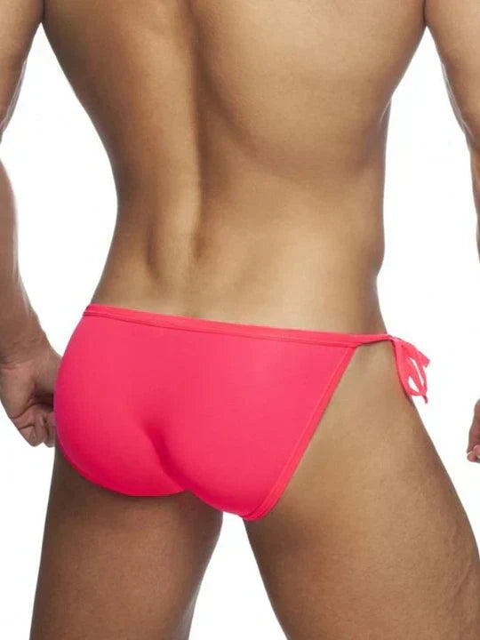 Men's Solid Colour Lace-up Sexy Swim Briefs - YK002