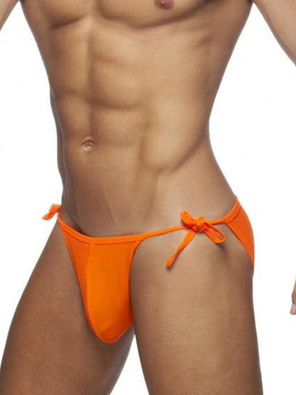 Men's Solid Colour Lace-up Sexy Swim Briefs - YK002