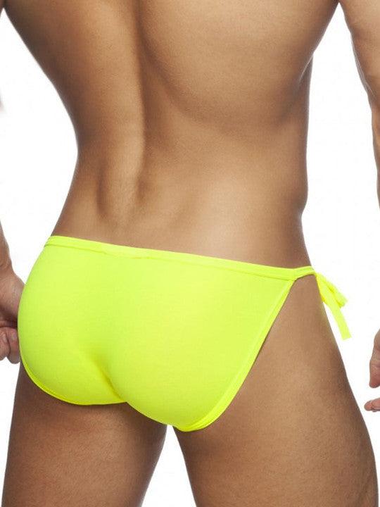 Men's Solid Colour Lace-up Sexy Swim Briefs - YK002