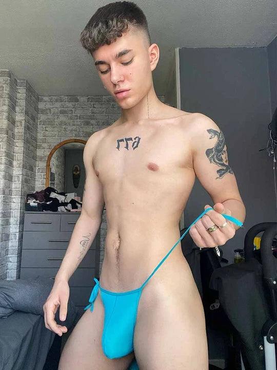 Men's Solid Colour Lace-up Sexy Swim Briefs - YK002