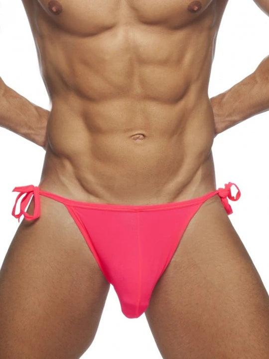 Men's Solid Colour Lace-up Sexy Swim Briefs - YK002