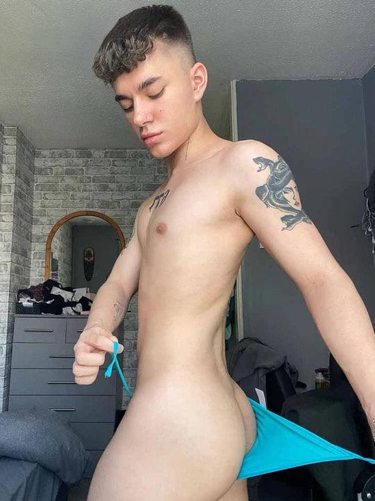 Men's Solid Colour Lace-up Sexy Swim Briefs - YK002