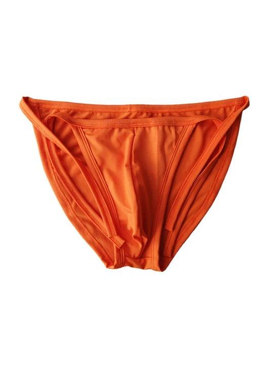 Men's Solid Colour Lace-up Sexy Swim Briefs - YK002