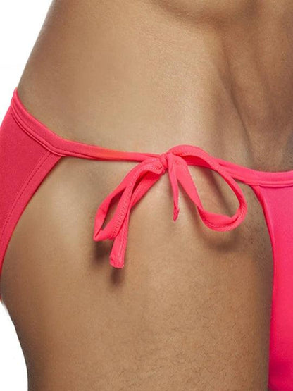 Men's Solid Colour Lace-up Sexy Swim Briefs - YK002