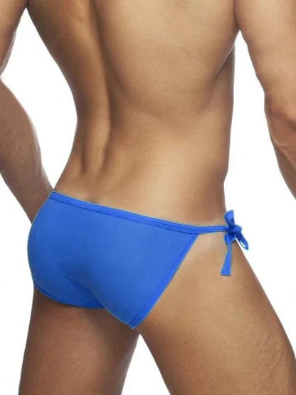 Men's Solid Colour Lace-up Sexy Swim Briefs - YK002