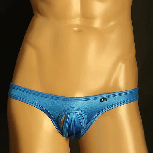 Men's Splicing Elastic Silk Thong - DZK054