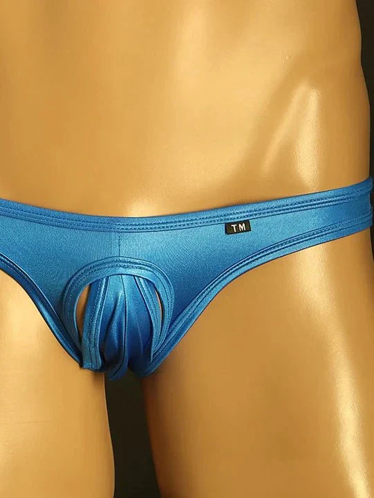 Men's Splicing Elastic Silk Thong - DZK054