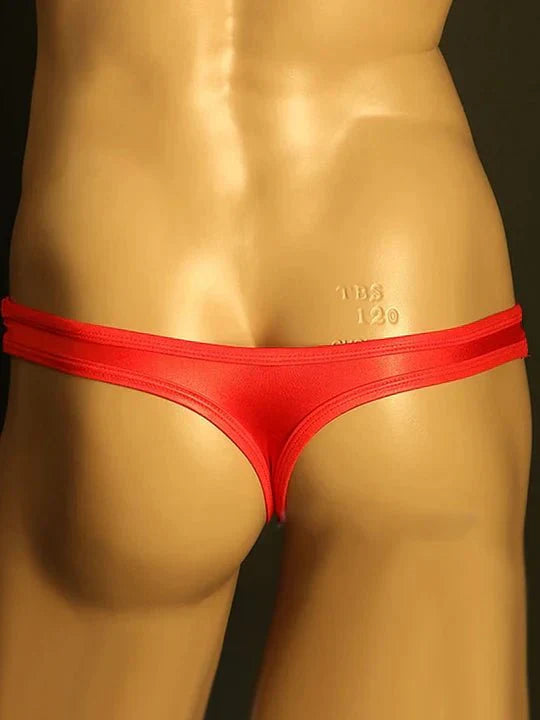 Men's Splicing Elastic Silk Thong - DZK054