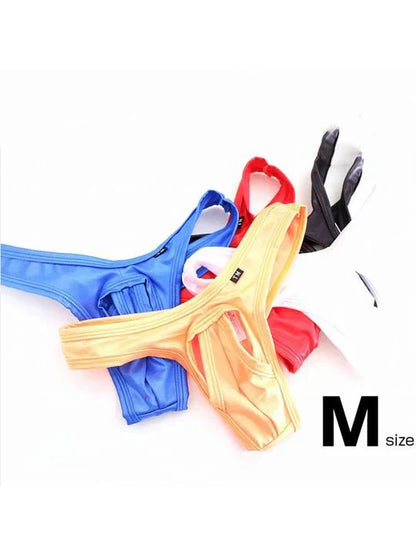 Men's Splicing Elastic Silk Thong - DZK054