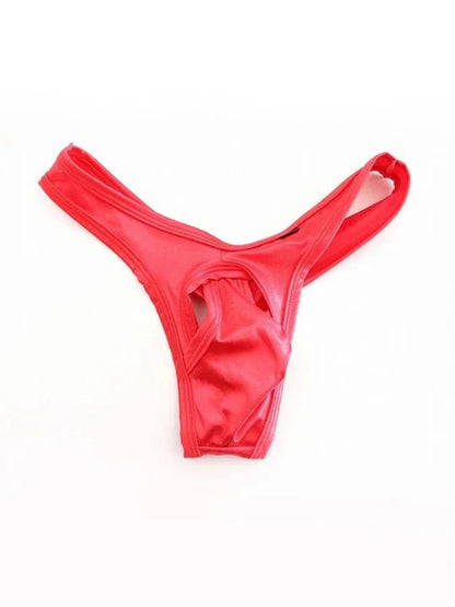 Men's Splicing Elastic Silk Thong - DZK054