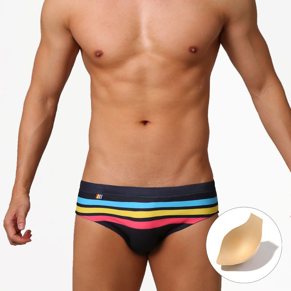 Men's Summer Fit Print Swim Briefs - YK020