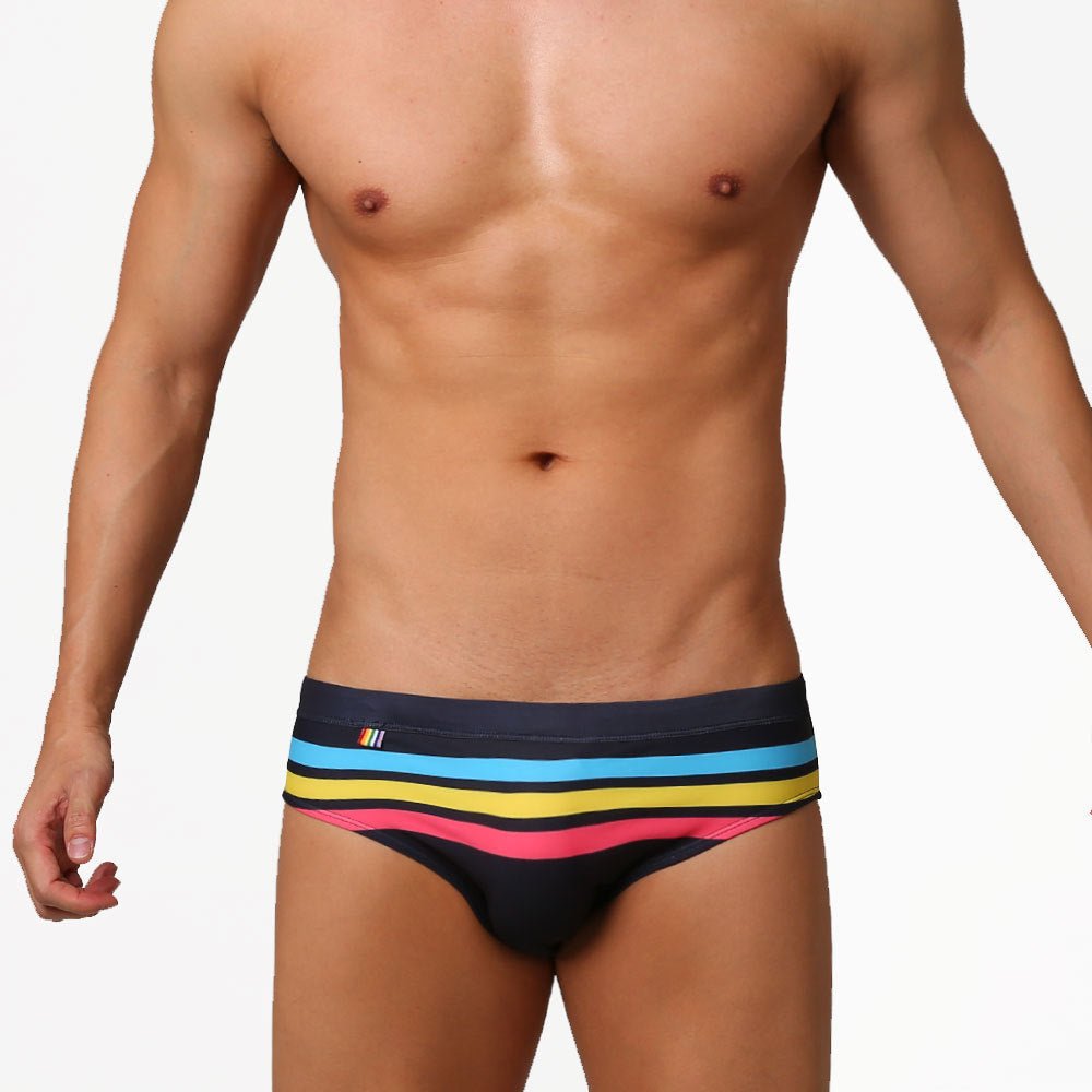 Men's Summer Fit Print Swim Briefs - YK020