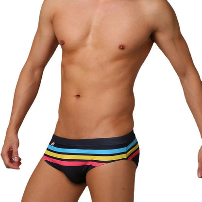 Men's Summer Fit Print Swim Briefs - YK020