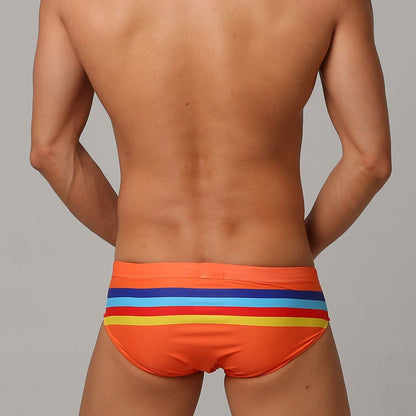 Men's Summer Fit Print Swim Briefs - YK020