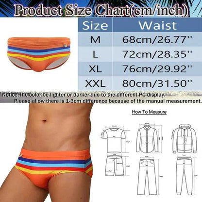 Men's Summer Fit Print Swim Briefs - YK020