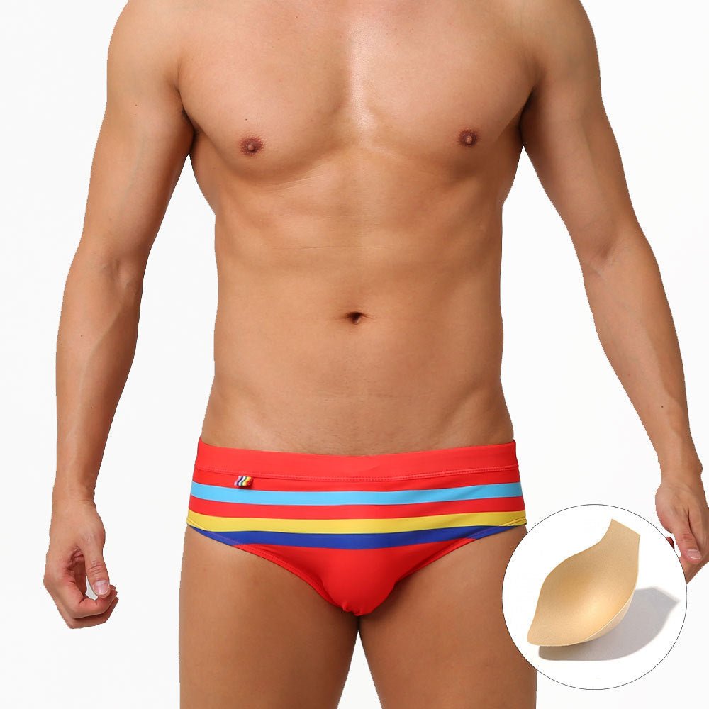 Men's Summer Fit Print Swim Briefs - YK020