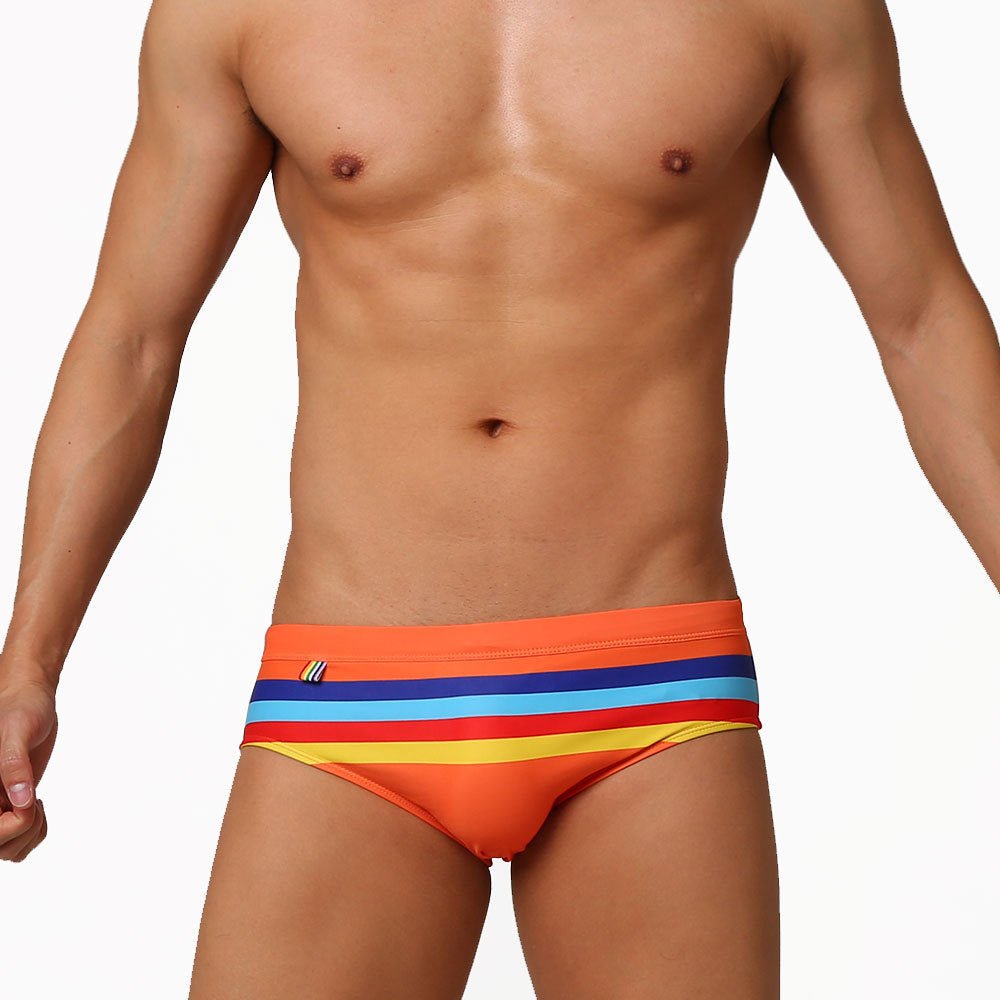 Men's Summer Fit Print Swim Briefs - YK020
