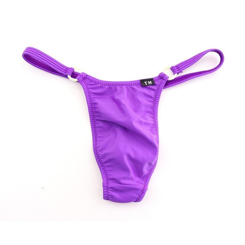 Men's T-Back Thong - Ice Silk with Side String Design - DZK024