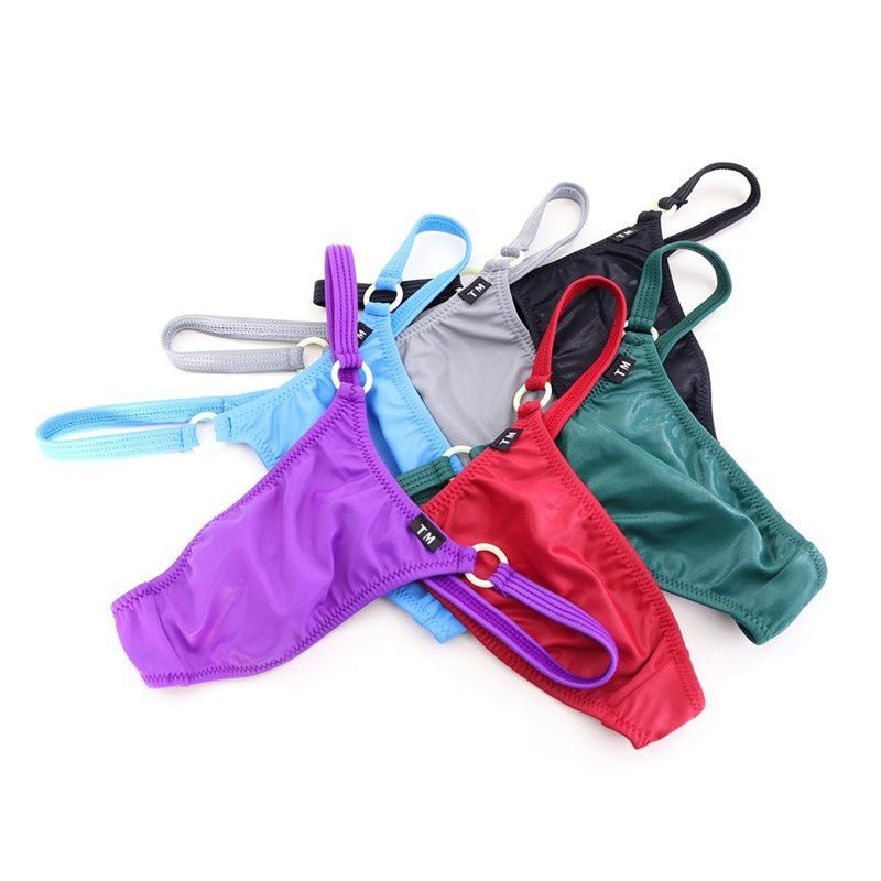 Men's T-Back Thong - Ice Silk with Side String Design - DZK024